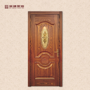 Porta Interna in Legno HDF dal Design Classico, Colore Marrone, Stampata e Sagomata, per Camere da Letto e Case - Product Image 3