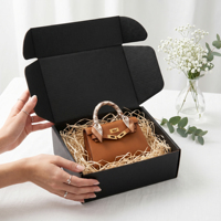 Boîte d'expédition en carton ondulé personnalisée avec logo, impression intérieure haut de gamme, matériaux recyclables, boîte à courrier pour cadeau