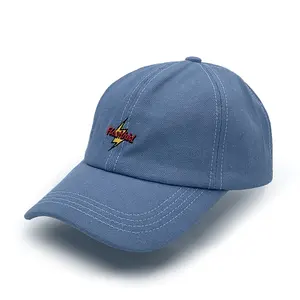Económico Denim Jeans azul personalizado bordado Diseño secado rápido liso divertido crear azul papá sombreros al por mayor - Product Image 1