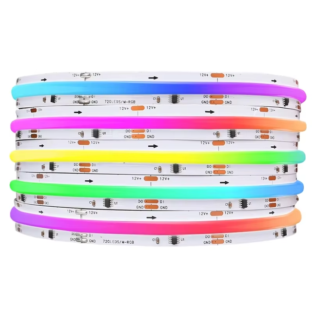 Dream Rgb Cob Led Strip Lights 12v 24v Programmable Addressable Dynamic Turn signal Rgbw Ws2811 LED Strip  for Party Stage