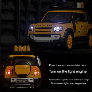 Coche modelo fundido a presión <span class=keywords><strong>1</strong></span>:<span class=keywords><strong>18</strong></span> <span class=keywords><strong>Land</strong></span> <span class=keywords><strong>Rover</strong></span> <span class=keywords><strong>Defender</strong></span> 110 con sonido y luz puertas de retroceso adorno abierto decorar - Product Image 4