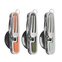 Couteau, fourchette et cuillère pliables multifonctionnels en acier inoxydable, style moderne minimaliste, pour le camping en plein air