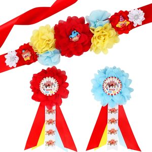Kit de ceinture de maternité pour baby shower sur le thème du cirque, ceinture de grossesse pour future maman et future <span class=keywords><strong>papa</strong></span>, épingles de corsage - Product Image 1