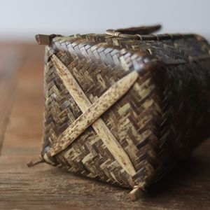 Handmade Bamboo Woven Cup Holder Purple Bamboo Natural Color U Shape Tea Ceremony Accessory For <b>Teacup</b> Storage - Product Image 3