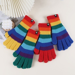 <span class=keywords><strong>Hiver</strong></span> Automne Gants personnalisés couleur arc-en-ciel avec toucher Gants longs tricotés <span class=keywords><strong>Femme</strong></span> Filles Thermique Cyclisme Gants d'<span class=keywords><strong>hiver</strong></span> - Product Image 1