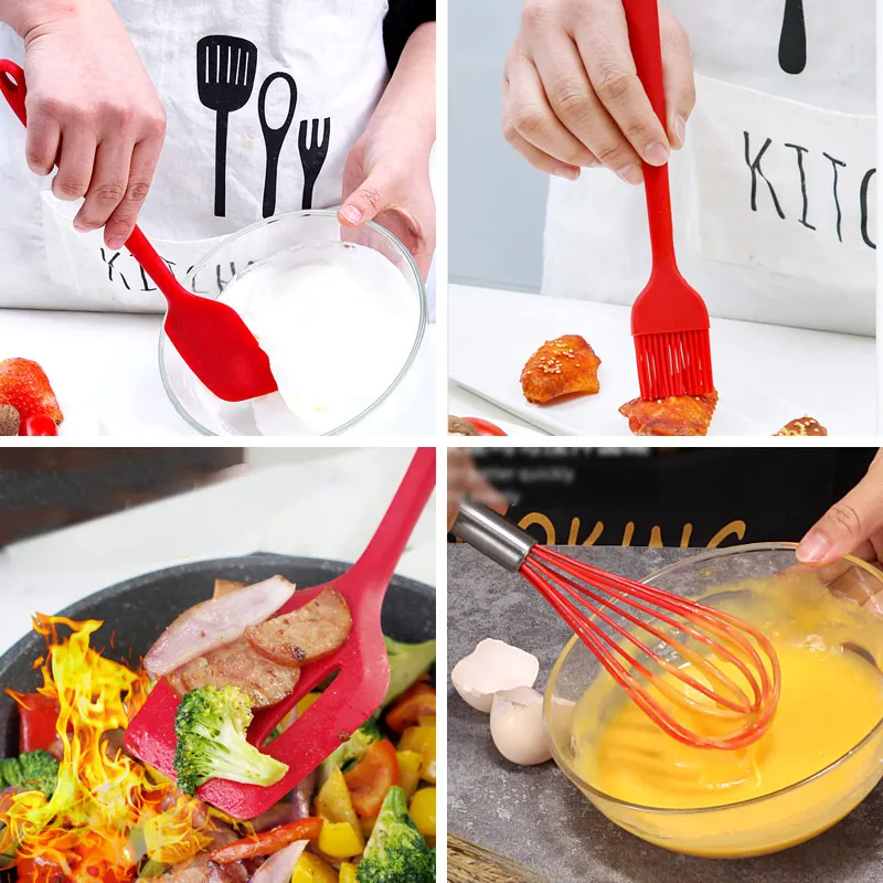 5 piece silicone non-stick heat-resistant dishwasher safe anti-slip utensil set · image 2