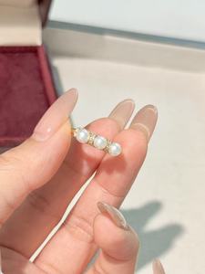 UM Jewelry <b>925</b> Sliver Wholesale Natural Freshwater Pearl and White Zircon Fashionable Versatile <b>Ring</b> For Unisex Daily Gift - Product Image 2