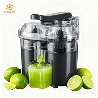 Exprimidor de Cítricos SHANGKAI de Doble Cabezal, Eléctrico, Recargable por USB, Funciona con Batería, 1.5L, Impermeable, Manual y Eléctrico, para Uso en Hoteles y Hogares