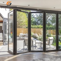 Portes patio pliantes en aluminium GS en promotion avec double vitrage et moustiquaire en acier inoxydable – Porte extérieure pliante