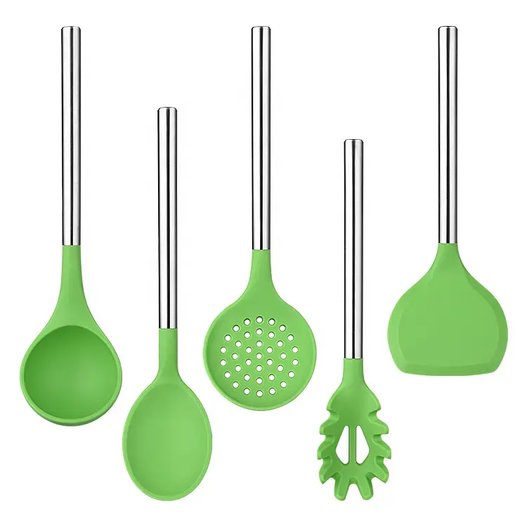 Kitchen Tools Utensils and Equipment 5 Pieces Silicone Non-stick Cookware Friendly Luxury Kitchen Utensils