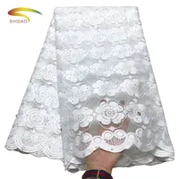 Высококачественная индийская вуаль из полиэстера, вышитая кружевная ткань на заказ