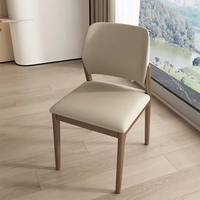 Chaise de salle à manger de luxe moderne de style nordique en bois massif gris, dossier ergonomique rembourré, écologique pour la maison