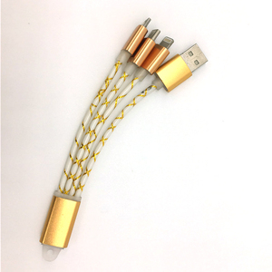 0,2 m recargable de nylon trenzado Micro 8 Pin tipo C multi-funcional teléfono 3 en 1 usb de nylon cable de carga - Product Image 4