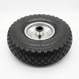 PR1003 Rueda Neumática de Goma 10X3.00-4, Neumático Inflable de 10 Pulgadas 3.00-4, Llanta de Acero, Orificio para Eje de 3/4'', Pieza para Carretilla de Jardín - Product Image 2