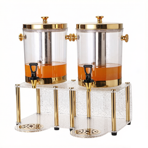 Dispensador de Bebidas Acrílico FLEY de 8L, Autoservicio, Marco Dorado, Contenedor para Bebidas Frías y Calientes, para Hoteles, Restaurantes y Servicios de Catering - Product Image 4