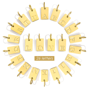 EManco DIY Bijoux pour enfants en acier inoxydable, pendentif unisexe avec lettres gravées, 26 lettres de A à Z, plaqué argent/or - Product Image 2