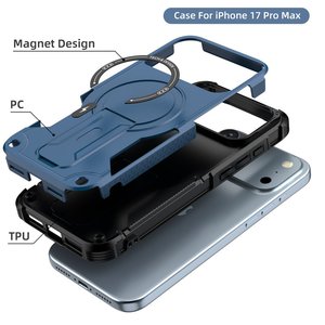 <span class=keywords><strong>เคส</strong></span>โทรศัพท์แบบมีที่วางแหวนในตัว สำหรับ iPhone 17 Air 16 15 Pro Max 13 Mini ป้อง<span class=keywords><strong>กัน</strong></span>การตกกระแทกอย่างดี พร้อมแม่เหล็ก รุ่น 2025 - Product Image 3