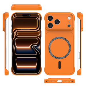 Coque de téléphone portable magnétique sans fil ultra-fine sans cadre en PC couleur <span class=keywords><strong>orange</strong></span> pour iPhone 17 Pro Max 18 16 15 14 13 Air - Product Image 2
