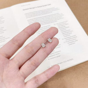 Nuevos Pendientes Minimalistas de Diamantes Cultivados en Laboratorio, Oro Amarillo de 18K, Diseño de Cubo de Azúcar, Joyería Fina para Mujer - Product Image 5