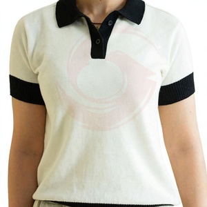 เสื้อเชิ้ตผ้าฝ้ายวินเทจ แขนสั้น สไตล์ลำลอง ถักทอเป็นมิตรกับสิ่งแวดล้อม ปักลายด้านหน้า ระบายอากาศได้ดี เสื้อผู้หญิง - Product Image 1