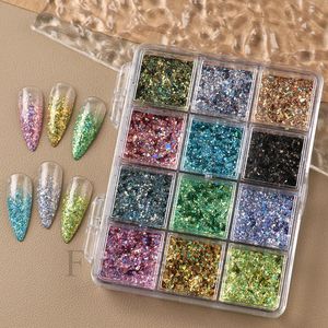 12 Grids Holographic <b>Nail</b> <b>Glitter</b> Flakes Set Laser Shard Sequins DIY <b>Nail</b> Art Decoration Accessories <b>For</b> Manicure Wholesale - Product Image 4