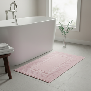 Luxury Modern Woven Turkish Cotton <b>Bath</b> Mat 50x80cm High Absorbent Soft Thick Non-Slip Design Home & Hotel Use - Product Image 3