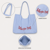 Bolsa de Lona para Mujer, Bolsas de Lona Personalizadas con Escritura a Mano, Amplias, Delgadas, Cómodas, para Compras Diarias, Venta al por Mayor
