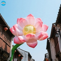 Personnalisé 10M Respiration Gonflable Fleur De Lotus Scène Extérieure Décorative Led Géant Gonflable Lotus Modèle pour Fête Gonflable