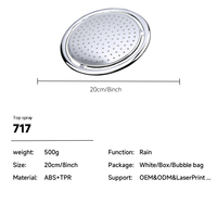 Douche de plafond chromée avec corps en polycarbonate et bras de support réglable pour vestiaire de piscine publique