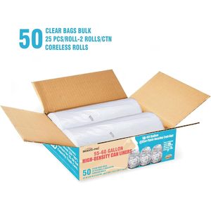 55-60 Gallon Trash <b>Bags</b> 50 Count Clear Heavy Duty High Density Can Liners for Home Recycling - Product Image 2