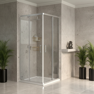 Promotion : Cabine de douche <span class=keywords><strong>double</strong></span> coulissante avec fonction étanche, base de douche en <span class=keywords><strong>verre</strong></span> trempé et porte de douche coulissante - Product Image 3