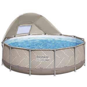 Piscina Familiar 561FY <span class=keywords><strong>Steel</strong></span> <span class=keywords><strong>Pro</strong></span> <span class=keywords><strong>MAX</strong></span>, Piscina Elevada con Estructura de PVC y Metal, con Toldo, 3.96m X 1.07m - Product Image 1