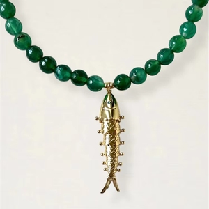 Ciondolo a Forma di <span class=keywords><strong>Pesce</strong></span> con Catena Elegante in Acciaio Inossidabile Placcato Oro per Gioielli da Donna alla Moda - Product Image 3