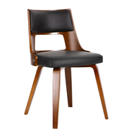Chaise de salle à manger rembourrée en bois de haute qualité en cuir meubles de maison chaise de salle à manger moderne en bois massif panneau ensemble de table à manger nordique