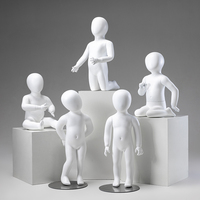 Maniquí Infantil de Cuerpo Completo en Fibra de Vidrio Blanco Mate, Maniquí para Niños Pequeños para Exhibición de Ropa en Tiendas