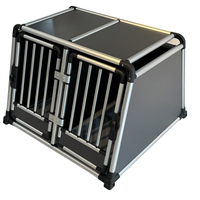 Cage pour chien en aluminium durable, design simple et respirant, portable, motif uni, emballage en boîte, capacité 25 lb, anodisée, petite taille