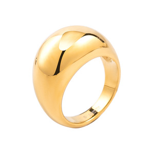 แหวนทรงเรขาคณิตแบบมินิมอล เหล็กชุบทอง ของขวัญเครื่องประดับแฟชั่นสำหรับทุกเพศ - Product Image 5