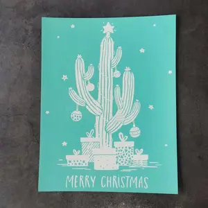 Noel hediyesi kaktüs Stencil kullanımlık bitki kendinden yapışkanlı serigraf şablonlar için boyama ahşap/T-Shirt/cam/seramik
