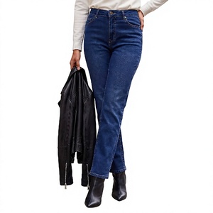 Jeans de Algodón con Spandex de Corte Recto para Mujer, Pantalones de Mezclilla Elásticos Cómodos para Uso Diario Informal, Moda Moderna y Venta al Por Mayor - Product Image 3