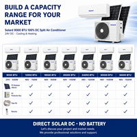 AC DC Hybrid 9000BTU Pendingin Udara Tenaga Surya Tanpa Baterai Sistem Split OEM Grosir untuk Distributor dan Pasokan Proyek