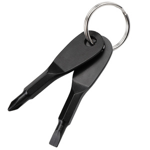 Cadeau utile EDC Extérieur Multi Tournevis Porte-clés Anneau Argent Noir Mini Porte-clés en métal portable Porte-clés avec tournevis - Product Image 4