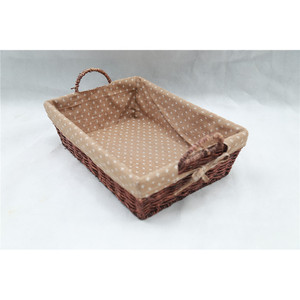 Panier de rangement rectangulaire en trois parties, tissé en feuilles de maïs, avec poignées en tissu de coton, pour l'organisation domestique - Product Image 3