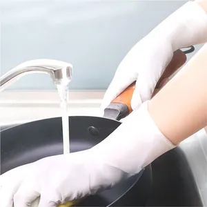 ANBOSON 12 pollici lungo impermeabile piatto da cucina per la pulizia delle mani guanti monouso in Nitrile per uso domestico per le donne