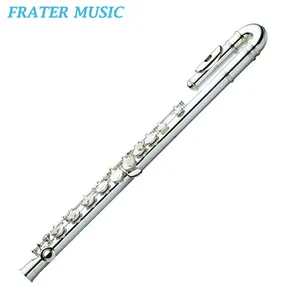 High grade Curved Head joint Children / kids Closed hole silver plated cupronickel metal body Flute (JCFL-001S)