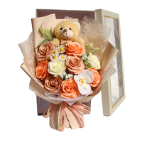 Realistisch geurende handgemaakte natuurlijke stijl duurzame plastic roos zeepbloemenboeket cadeau voor bruiloft, nieuwe baby, verjaardag, modieus
