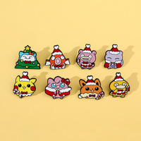 Broches de Pokémon de la Serie Navideña de Dibujos Animados, Bestias Mágicas, Duendecillos, Accesorios de Metal