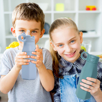 Bouteille d'eau de gymnastique pour filles de marque privée pour l'école en plein air Bouteille d'eau pliante en silicone pliable sans BPA