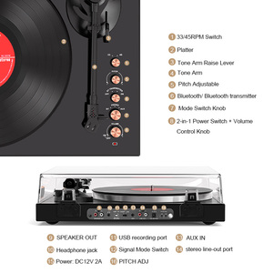Platine <span class=keywords><strong>vinyle</strong></span> puissante AUDMIC DLB-005, <span class=keywords><strong>lecteur</strong></span> de disques <span class=keywords><strong>vinyle</strong></span> vintage, audio Technica, Bluetooth, cartouche électrique, préampli phono, <span class=keywords><strong>valise</strong></span> - Product Image 6