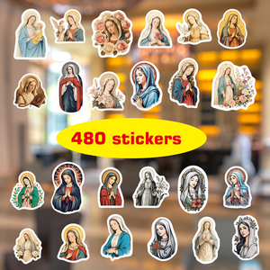Pegatinas para Festivales, 480 Piezas, Jesús, Virgen María, Católicas, Tarjetas de Felicitación para <span class=keywords><strong>la</strong></span> Temporada de Graduación - Product Image 3