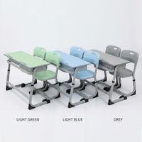 Ensemble scolaire ergonomique réglable, cadre en acier robuste de 1,2 mm, MDF de 18 mm avec bordure sans joint, bureau et chaise de qualité supérieure pour salle de classe
